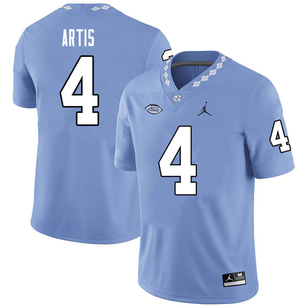 Jordan Brand Men #4 Allen Artis North Carolina Tar Heels College Football Jerseys Sale-Carolina Blue